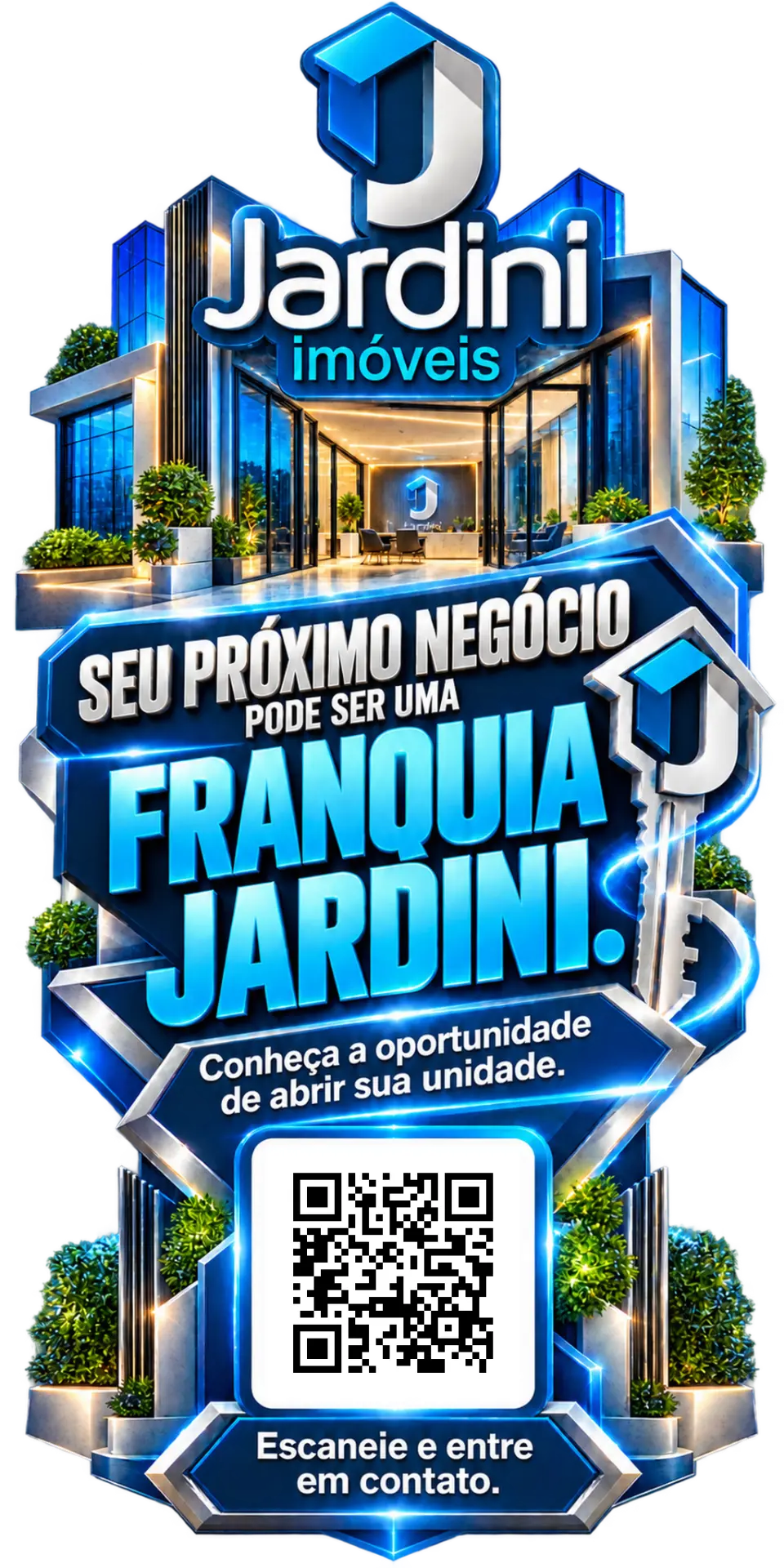 Arte oficial da franquia Jardini Imóveis